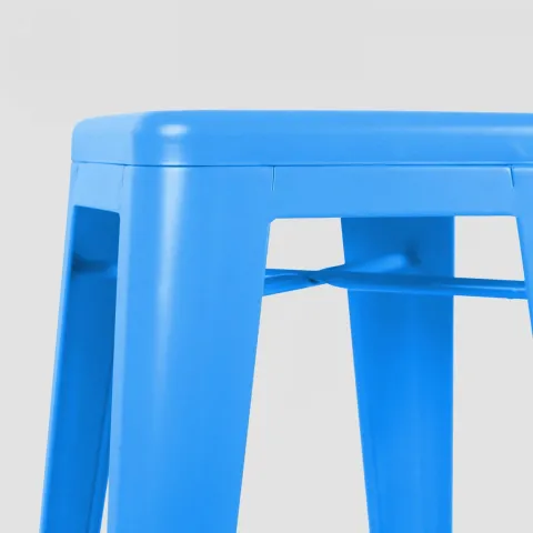 Metallhocker in mattem Finish 43 x 43 x 76 cm - Oviala
