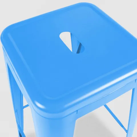 Metallhocker in mattem Finish 43 x 43 x 76 cm - Oviala