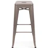 Metallhocker in mattem Finish 43 x 43 x 76 cm - Oviala