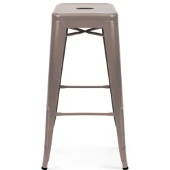 Metallhocker in mattem Finish 43 x 43 x 76 cm - Oviala