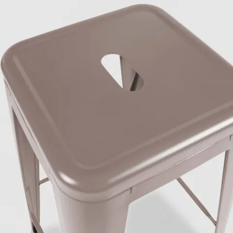 Metallhocker in mattem Finish 43 x 43 x 76 cm - Oviala