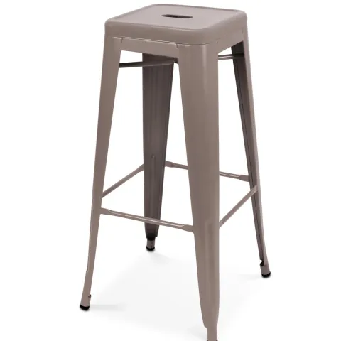 Metallhocker in mattem Finish 43 x 43 x 76 cm - Oviala