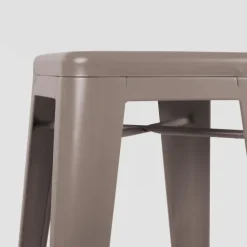 Metallhocker in mattem Finish 43 x 43 x 76 cm - Oviala