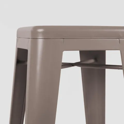 Metallhocker in mattem Finish 43 x 43 x 76 cm - Oviala