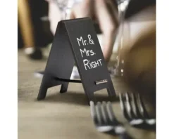 Mini Sandwichboards schwarz 8,5x5x0,5 cm 5er Set inkl. Kreidestift