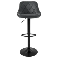 ML-Design Barhocker 4er Set, Bezug aus Samt, Grau, Gepolsterter Barstuhl mit Rückenlehne und Fußstütze, Tresenhocker höhenverstellbar 62-82 cm, 360° drehbar, Bistrohocker Hocker Drehstuhl Barstühle