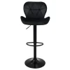 ML-Design Barhocker 4er Set, Bezug aus Samt, Schwarz, Gepolsterter Barstuhl mit Rückenlehne und Fußstütze, Tresenhocker höhenverstellbar 59-79cm, 360° drehbar, Bistrohocker Hocker Drehstuhl Barstühle