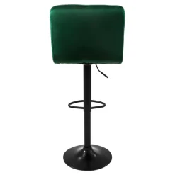 ML-Design Barhocker 4er Set, Bezug aus Samt, Grün, Gepolsterter Barstuhl mit Rückenlehne und Fußstütze, Tresenhocker höhenverstellbar 63-83cm, 360° drehbar, Bistrohocker Hocker Drehstuhl Barstühle
