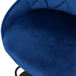 ML-Design Barhocker 4er Set, Bezug aus Samt, Blau, Gepolsterter Barstuhl mit Rückenlehne und Fußstütze, Tresenhocker höhenverstellbar 62-82 cm, 360° drehbar, Bistrohocker Hocker Drehstuhl Barstühle