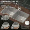 ML-Design Doppelspülbecken Edelstahl 81,5 x 40 cm, Küchenspüle rechteckig, 2 Becken, Einbauspüle Unterbauspüle, Edelstahlspüle mit Ab- und Überlaufgarnitur, Doppelbecken mit Siphon, Waschbecken Küche