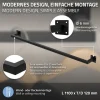 ML-Design 3er Set Kleiderstange Rechteck für die Wand, T12cm x B110cm, Schwarz, aus Stahl, Garderobenstange U-Form, Kleiderständer Wandmontage, Kleidergestell Garderobenhalter, inkl. Montagematerial