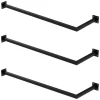 ML-Design 3er Set Kleiderstange Übereck für die Wand, T30cm x B90cm, Schwarz, aus Stahl, Garderobenstange L-Form, Kleiderständer Wandmontage, Kleidergestell Garderobenhalter, inkl. Montagematerial