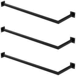 ML-Design 3er Set Kleiderstange Übereck für die Wand, T30cm x B90cm, Schwarz, aus Stahl, Garderobenstange L-Form, Kleiderständer Wandmontage, Kleidergestell Garderobenhalter, inkl. Montagematerial