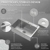 ML-Design Spülbecken Edelstahl 68x45 cm Küchenspüle rechteckig, 1 Becken Einbauspüle, Edelstahlspüle mit Ab- und Überlaufgarnitur, Abtropfkorb, Seifenspender, Waschbecken Küche Einzelbecken mit Siphon