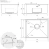 ML-Design Spülbecken Edelstahl 50x40 cm Anthrazit, Küchenspüle eckig, 1 Becken, Einbauspüle Unterbauspüle, Edelstahlspüle mit Ab- und Überlaufgarnitur, Einzelbecken mit Siphon, Waschbecken Küche Spüle