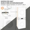 ML-Design Verbindungsrahmen für Waschmaschine und Trockner mit ausziehbarer Schublade, aus Stahl, 60,5x54cm, Weiß, rutschfest, Zwischenbausatz Universal Zwischenrahmen Zwischenbaurahmen Trocknersäule