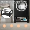 ML-Design Waschmaschinen Untergestell mit Ablage 63x54 cm Stahl Schwarz bis 150kg, Waschmaschinen-Unterschrank, Stabiler Waschmaschinensockel, 32cm hohes Podest Erhöhung Unterbau Trockner/Kühlschrank