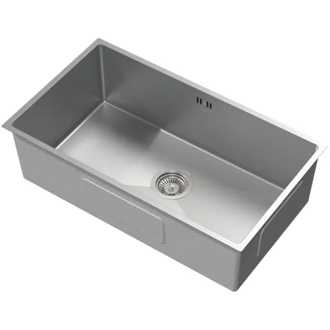 ML-Design XXL Spülbecken Edelstahl 70x40 cm, Küchenspüle Rechteckig, 1 Becken, Einbauspüle Unterbauspüle, Edelstahlspüle mit Ab- und Überlaufgarnitur, Einzelbecken mit Siphon, Waschbecken Küche Spüle
