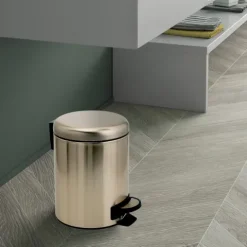 Mülleimer für das Badezimmer (5l) aus Edelstahl, Farbe Gold | Papaya