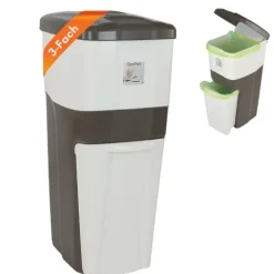Mülleimer Küche 3 Fächer Groß Mülltrennsystem 70 Mülltrennung Mülltrenner Abfallsammler Müllsortierer 3Fach Müllsystem Küche Abfall & Recycling