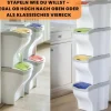 Mülleimer Küche Unterschrank 4 Fächer Abfalleimer Küche Mülltrennsysteme Stapelbar Mülleimer unter Spüle Küchenabfalleimer Küchenmülleimer Mülltrenner 4 x 20 L 80 L