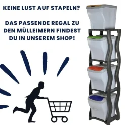Mülleimer Küche Unterschrank 4 Fächer Abfalleimer Küche Mülltrennsysteme Stapelbar Mülleimer unter Spüle Küchenabfalleimer Küchenmülleimer Mülltrenner 4 x 20 L 80 L