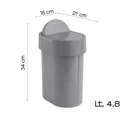 Mülleimer (4,8l) in Grau und aus Propylux | Iris