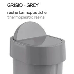Mülleimer (4,8l) in Grau und aus Propylux | Iris