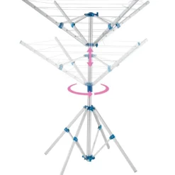 Mobile Wäschespinne aus Aluminium tectake 102 x 102 x 160 cm wetterfest grau