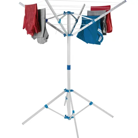 Mobile Wäschespinne aus Aluminium tectake 102 x 102 x 160 cm wetterfest grau