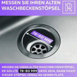 M. ROSENFELD HOME Unverzichtbares Universal Siebkörbchen Spülen - 79mm Hochwertiger Stöpsel für Jede Küchenspüle
