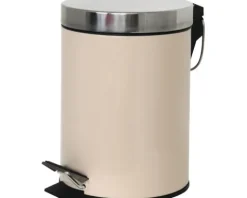 MSV Treteimer 3 l beige edelstahl glänzend