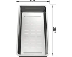Multifunktionsschale aus Edelstahl Blanco 231396 (LXBXH) 38,7x18,7x6 cm