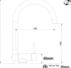 NIEDERDRUCK Wasserhahn Vorfenster Küchenarmatur, Umklappbar 4,5 CM, mit 360° schwenkbarem U-Auslauf, Verchromt
