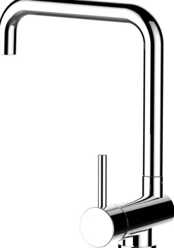 NIEDERDRUCK Wasserhahn Vorfenster Küchenarmatur, Umklappbar 4,5 CM, mit 360° schwenkbarem N-Auslauf, Verchromt