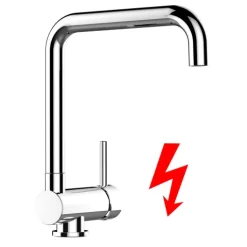 NIEDERDRUCK Wasserhahn Vorfenster Küchenarmatur, Umklappbar 4,5 CM, mit 360° schwenkbarem N-Auslauf, Verchromt