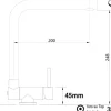 NIEDERDRUCK Wasserhahn Vorfenster Küchenarmatur, Umklappbar 4,5 CM, mit 360° schwenkbarem L-Auslauf, Verchromt / Weiß Granit