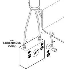 NIEDERDRUCK Wasserhahn Vorfenster Küchenarmatur, Umklappbar 4,5 CM, mit 360° schwenkbarem Auslauf, abnehmbare 2 strahl Handbrause, Verchromt / Grau