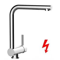 NIEDERDRUCK Wasserhahn Vorfenster Küchenarmatur, Umklappbar 4,5 CM, mit 360° schwenkbarem L-Auslauf, Verchromt