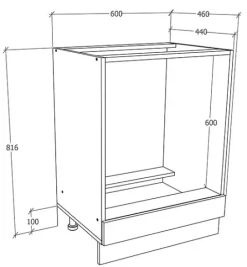 Ofenschrank Breite 60 cm Herdschrank Küche Esilo