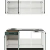 Optifit Singleküche mit Geräten Madrid420/Verona405 150 cm anthrazit grün matt zerlegt Variante reversibel KPMV 1532-9+