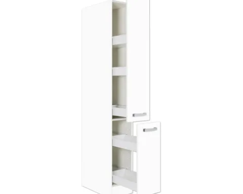 Optifit Apothekerschrank Salo214 BxTxH 30 x 57,1 x 206,8 cm weiß matt zerlegt HWSA HFZ306-7+