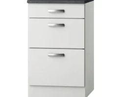 Optifit Auszugunterschrank Lagos286 BxTxH 50 x 60 x 84,8 cm weiß glänzend zerlegt Anschlag reversibel KULG U536-9+