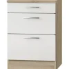 Optifit Auszugunterschrank Dakar286 BxTxH 60 x 60 x 84,8 cm weiß glänzend zerlegt Anschlag reversibel KUDK U636-9+