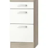 Optifit Auszugunterschrank Zamora214 BxTxH 40 x 60 x 84,8 cm weiß matt zerlegt Anschlag reversibel KUZM U436-9+