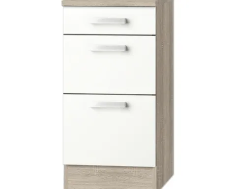 Optifit Auszugunterschrank Zamora214 BxTxH 40 x 60 x 84,8 cm weiß matt zerlegt Anschlag reversibel KUZM U436-9+