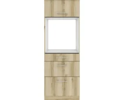 Optifit Backofenhochschrank mit Auszügen Livorno290 BxTxH 60 x 60 x 174,4 cm wildeiche matt strukturiert zerlegt Anschlag reversibel KULI MHB636-9+