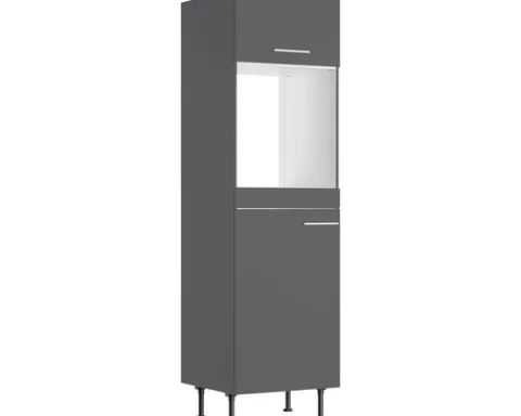 Optifit Backofen/Kühlumbauschrank für 88er Einbaukühlschrank Ingvar420 BxTxH 60 x 58,4 x 211,8 cm anthrazit matt zerlegt Anschlag reversibel KFIN HOMK660-8+
