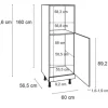 Optifit Backofen/Kühlumbauschrank für 88er Einbaukühlschrank Ingvar420 BxTxH 60 x 58,4 x 176,6 cm anthrazit matt zerlegt Anschlag reversibel KFIN MH660-8+