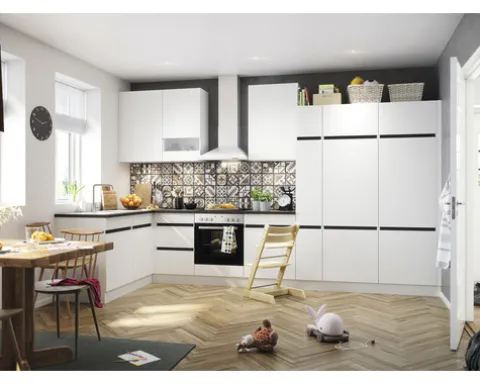 Optifit Backofen/Kühlumbauschrank für 88er Einbaukühlschrank Luca932 BxTxH 60 x 57,1 x 206,8 cm weiß matt zerlegt Anschlag reversibel KLLU HOMK660-0+